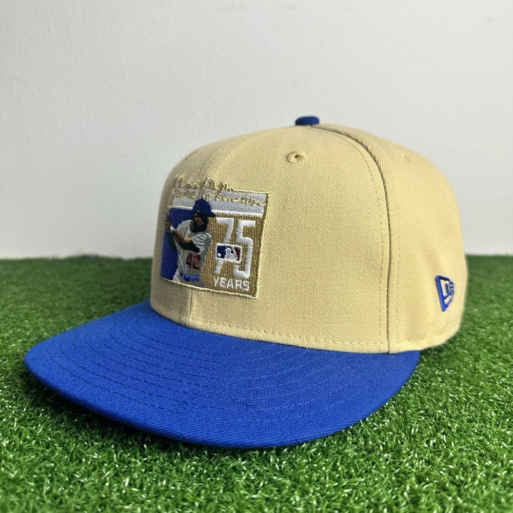 Jackie Robinson Dodgers Gold Fitted BKLYN New Era Fitted SIZE 7 3/8